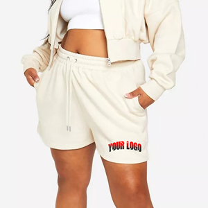 Pantalones cortos de algodón 100% de alta calidad para mujer, logotipo DTF personalizado impreso, transpirable, 400GSM, peso pesado, Color sólido, cómodos para mujer - Product Image 6