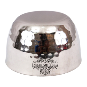 Cuenco de servicio de diseño martillado de acero inoxidable IndianArtVilla para el hogar, hotel y restaurante - Product Image 4