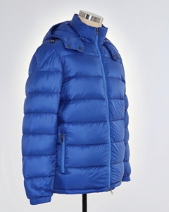 Chaqueta acolchada de invierno pesada para hombre de poliéster con logotipo personalizado cortavientos con capucha estilo deportivo informal al por mayor - Product Image 6