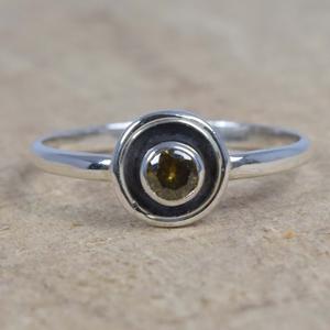 Elegante estilo bohemio 925 anillo de plata esterlina cuarzo ahumado Natural facetado noviembre piedra natal joyería símbolo cristiano - Product Image 1