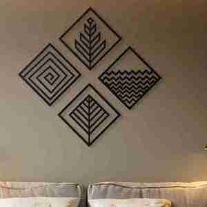 Lujo abstracto pared arte marco cuadrado hecho a mano sala de estar decoración Hotel estilo hecho en La India - Product Image 3