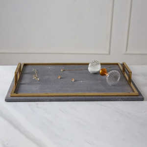 Bandeja de servicio decorativa de Navidad de nuevo estilo de calidad superior mango de plato artesanía de Metal para uso de servicio de restaurante de Hotel - Product Image 4