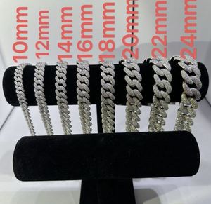 VVS Moissanite Bracelet en argent sterling 925 14MM 8 pouces plaqué or blanc - Product Image 2
