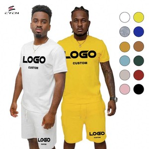 Conjunto de Camiseta corta de 2 piezas con logotipo personalizado, Conjunto de camiseta y camiseta para hombre, conjunto de verano deportivo para gimnasio, Conjunto de camiseta corta y doble para hombre - Product Image 6