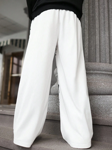 High Quality Blank Baggy Sweatpants Wide Leg Trousers Men <b>Joggers</b> Custom Elastic Oversized <b>Stacked</b> Pants Men Flared Sweatpants - Product Image 2