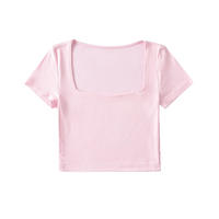 T-shirt tricoté à manches courtes pour femme, nouveau modèle asymétrique avec épaulettes, décoration sans bretelles, design plissé, style doux