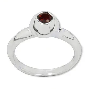 925 <b>Silver</b> Fine Jewelry <b>Ring</b> with Natural <b>Garnet</b> Stone Oval Cut Rhodium Plated Set Elegant Rhodium Inlay Technology Women's Gift - Product Image 1