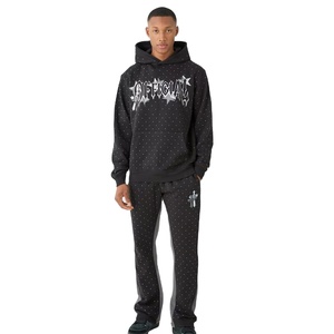 Survêtement vintage en molleton uni unisexe en coton épais avec logo personnalisé pour homme, jogging, sweat-shirt, ensemble de jogging - Product Image 1