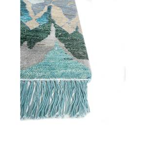 Tapis Manchaha noué à la main en laine et soie de bambou, bleu, grand format, motif abstrait pour la maison, le salon et le couloir Les-2105 - Product Image 3