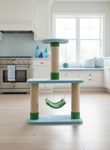 Arbre à chat Amistar Blue Sky de haute qualité avec hamac et griffoir pour chats de toutes tailles. - Product Image 6