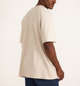 T-shirt Boxy homme brodé personnalisé coupe ample surdimensionnée 100% coton Streetwear vêtements pour marques et vente au détail - Product Image 4