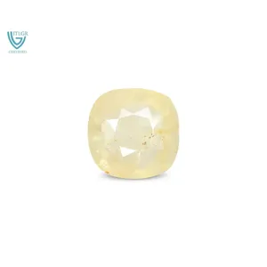 พลอยเพอริดอทสีเหลืองธรรมชาติ 6.95 กะรัต (พุทธราช) รูปทรงเหลี่ยมมรกต - Product Image 1
