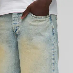 <b>Men</b> Stylish Washed Denim <b>Shorts</b> Relaxed Casual Chic Style Versatile Summer / Cotton Blend Fabric With Custom Logo Design Casual - Product Image 4