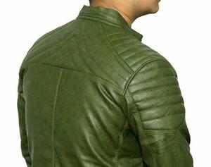 Men's High Street Style Stand-Up <b>Collar</b> Leather <b>Jacket</b> Zipper Closure Winter Motorcycle Coat Plain Dyed Letter Pattern <b>Jacket</b> - Product Image 5