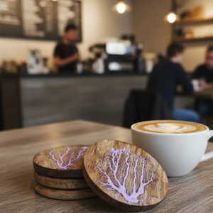 Posavasos de Madera Ecológicos con Patrón Natural de Rayos |   Accesorios de Mesa Duraderos para el Hogar, Hoteles, Restaurantes y Cafeterías - Product Image 2