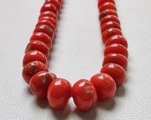 Venta al por mayor Rondelle cuentas coral 8 a 4 MM cuentas 16 pulgadas hebra AAA + CALIDAD cuentas de Coral rojo coral liso cuentas de coral suministros - Product Image 6