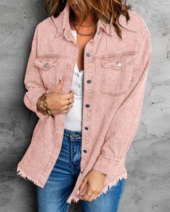 Chaquetas Vaqueras de Moda para Mujer, Chaqueta Corta de Mezclilla Ligera, Ajustada y Elástica con Bolsillos - Product Image 4