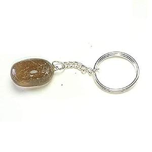Porte-clés en pierre naturelle, quartz fumé brut, enveloppe de guérison, pierre précieuse dorée, cristal, vente en gros - Product Image 2
