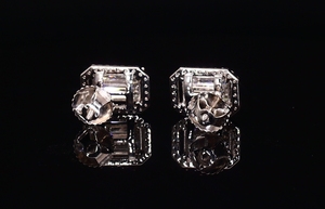 14K oro blanco joyería fina diamante Stud pendientes laboratorio diamante colección elegante Stud pendientes - Product Image 4
