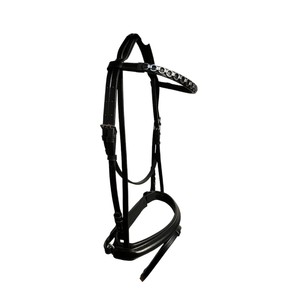 Brida de caballo de doma anatómica de cuero de primera calidad con relleno suave y herrajes de acero inoxidable Diseño personalizado - Product Image 1