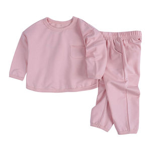 Nouvelle conception respirante, ensemble 2 pièces 100% coton, survêtement en molleton personnalisé, sweat à capuche zippé pour enfant, jogging - Product Image 3