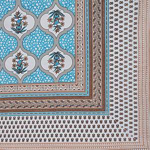Turquoise Blue <b>Floral</b> Print 240 TC 100% Cotton Double <b>Bed</b> <b>Sheet</b> Set with 2 Pillow Covers 3-Piece Home Use Collection (SHKV1044) - Product Image 5