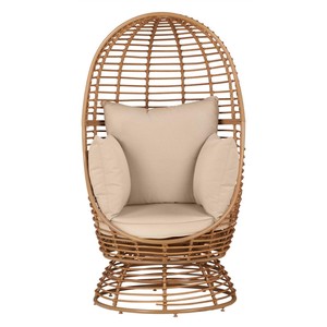 Wholesale price single rattan <b>round</b> chair with comfortable <b>cushions</b> outdoor furniture modern simple design high quality - Product Image 3
