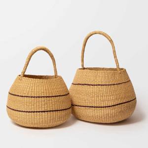 Meilleure vente panier de bolga jonc de mer tressé à la main naturel paniers de rangement en paille en gros du Vietnam - Product Image 1