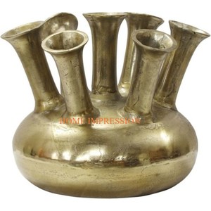 Vases et pots à fleurs en aluminium poli or de créateur merveilleux fantaisie Vases et pots en métal de grande taille de qualité supérieure faits à la main - Product Image 3
