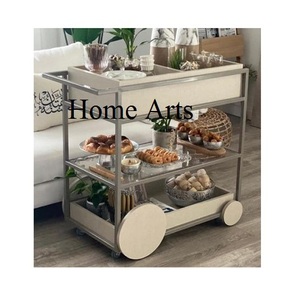 New Design Cart <b>Trolley</b> Iron And <b>Wood</b> <b>Trolley</b> Finest Quality Customized Size <b>Trolley</b> For Hotel <b>Kitchen</b> Usage - Product Image 3