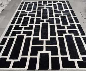 Alfombra de lana de seda de alto precio oriental para sala de estar, alfombra abstracta, diseño moderno, juegos de alfombras de lujo hechas a mano - Product Image 2