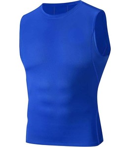 Camisetas sin mangas 100% poliéster transpirables informales para hombre de color sólido cómodas con logotipo personalizado al por mayor - Product Image 2
