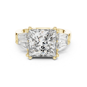 Bague solitaire en or blanc 14 carats avec diamant de laboratoire princesse |   Bague cadeau d'anniversaire |   Nouveau diamant cultivé - Product Image 6