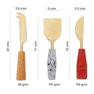 Ensemble de spatules à fromage de mariage de 3 en acier inoxydable au design élégant, parfaites pour les événements à la maison et les accessoires de cuisine - Product Image 6