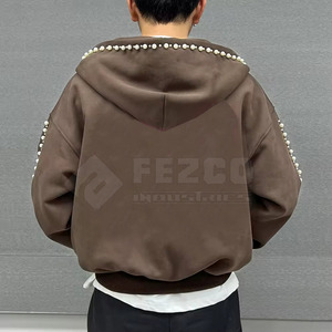 Sweat à capuche d'hiver en strass pour hommes de luxe Polyester/coton mélangé respirant Streetwear pull décontracté Look tendance - Product Image 2