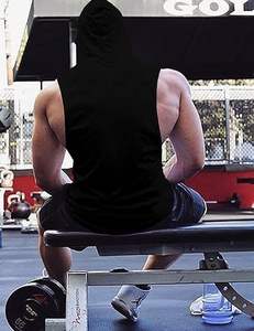 <b>Men's</b> <b>Sleeveless</b> <b>Hoodie</b> Knitted Fitness Gym Top Muscle Fit Workout Apparel for Bodybuilding Tank Tops - Product Image 4