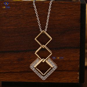 Colgante de diamante de corte brillante redondo TDW 0,23 con cadena de oro amarillo certificado/no certificado Diamante Cvd Joyería de diamantes - Product Image 1