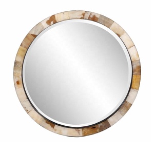 Hecho a mano decorativo pared patrón redondo madre de perla espejo marco patrón único espejo marco Decoración Para sala de estar - Product Image 3