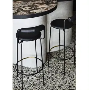 Silla de Bar de cocina de alta calidad para restaurante de estilo moderno, silla de comedor de metal, taburete de bar