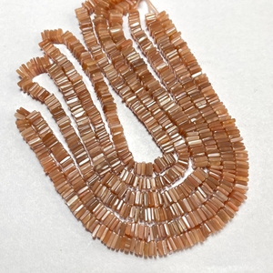 Chocolat pierre de lune 6mm carré Heishi perles 14 pouces Long brin naturel perles en vrac pierres précieuses pour bijoux - Product Image 3