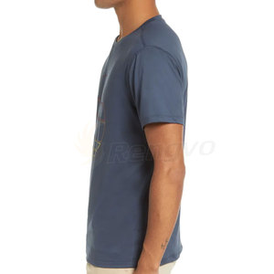 Logotipo personalizable impreso 100% algodón transpirable camiseta de hombre patrón sólido y todos los colores de marca - Product Image 3