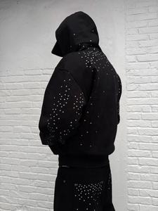 Nouveau survêtement de luxe noir en strass 2026 de haute qualité, style Y2K, à capuche, pour homme et femme, ensemble personnalisable avec logo - Product Image 3