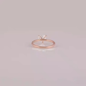 Nuevo anillo de compromiso con corte en forma de corazón de 14 quilates de oro rosa pavimentado, diseño elegante, anillo clásico de lujo con diamante creado en laboratorio - Product Image 2