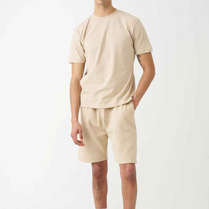 Ensemble deux pièces décontracté pour hommes de haute qualité T-shirt à manches courtes Shorts vêtements en gros ensemble deux pièces pour hommes coton respirant - Product Image 4