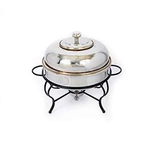 Chafing Dish Redondo Chapado en Oro con Recubrimiento de Polvo Negro, Forma y Tamaño Personalizables, para Catering - Product Image 3