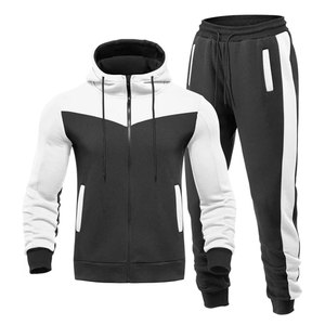 Ensemble de survêtement en coton vierge personnalisé pour hommes, ensembles de sweat-shirts à capuche, pull-over, jogging uni, molleton technique, pantalon de jogging - Product Image 1