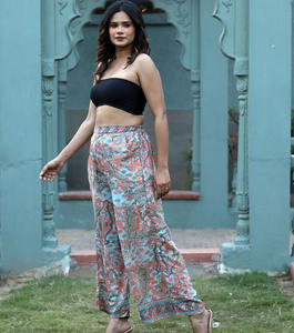 Moda de verano, estampado surtido, diversión en la playa y ropa informal, logotipo personalizado, estampado de seda, pantalones sueltos de cintura alta para mujer con bolsillos - Product Image 6