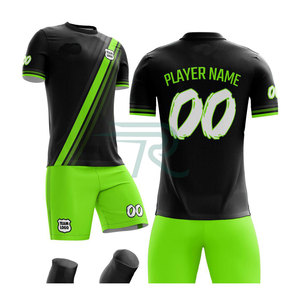 เสื้อฟุตบอลลายทางสั่งทำพิเศษจาก Razorts International ผ้าโพลีเอสเตอร์/คอตตอน 180 กรัม แห้งเร็ว แบบซับลิเมชั่น แขนสั้น ชุดทีมชาย - Product Image 4