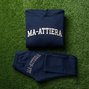 <b>Womens</b> <b>Navy</b> Blue Fleece <b>Hoodie</b> Tracksuit Set Pullover Sweatshirt Jogger Pants Embellished Casual Sportswear Loungewear - Product Image 6