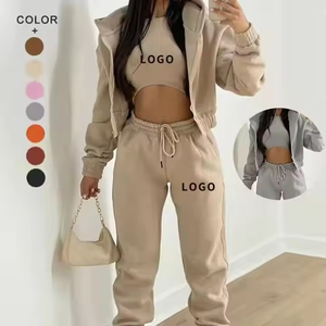 Chándales cortavientos de dos piezas con cremallera para mujer con impresión de logotipo personalizado del fabricante superior para invierno Crea tu propio estilo-OEM - Product Image 1